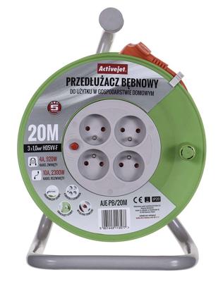 Activejet AJE-PB/20M power uitbreiding 4 AC-uitgang(en) Binnen Grijs, Limoen