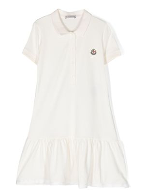 Moncler Enfant robe-polo à patch logo poitrine - Tons neutres