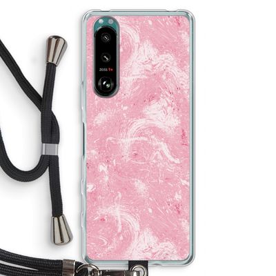 Abstract Painting Pink: Sony Xperia 5 III Transparant Hoesje met koord