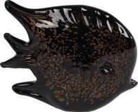 Sculptuur zwrt/brn glas l16b4h13 cm - Hortus