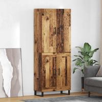 Hoge kast 2 pcs Oud Hout Geengineerd Hout en Glas