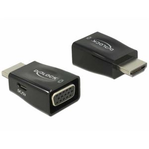 DeLOCK 65902 tussenstuk voor kabels HDMI A VGA Zwart