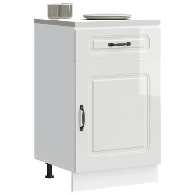 Keuken onderkast Kalmar bewerkt hout hoogglans wit