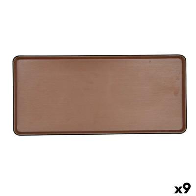 Snackdienblad Bidasoa Gio Bruin Plastic 31,5 x 14,5 cm (9 Stuks)