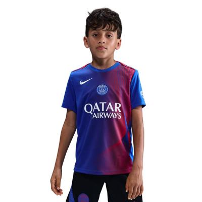 Nike Paris Saint-Germain Pre-Match Trainingsshirt 2025-2026 Kids Blauw Rood Wit Nike Paris Saint-Germain Pre-Match Trainingsshirt 2025-2026 Kids Blauw Rood Wit