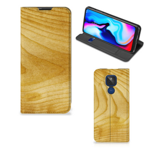 Motorola Moto G9 Play Book Wallet Case Licht Hout