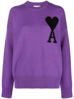 AMI Paris pull à logo Ami de Coeur - Violet