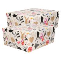 Luxe Kerst inpakpapier - cadeaupapier - wit kleurenmix - Kitch Kerst - 8x rollen - 250 x 70 cm
