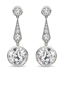 Pragnell Vintage boucles d'oreilles pendantes en or blanc 18ct ornées de diamants - Argent