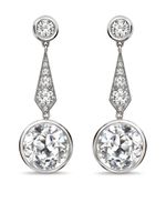 Pragnell Vintage boucles d'oreilles pendantes en or blanc 18ct ornées de diamants - Argent