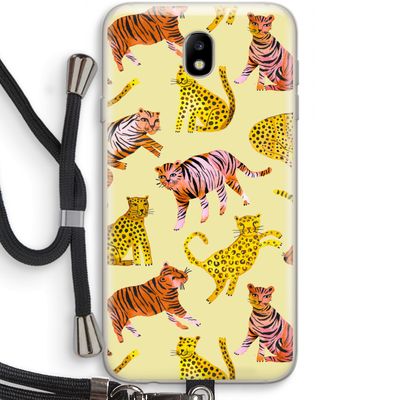 Cute Tigers and Leopards: Samsung Galaxy J7 (2017) Transparant Hoesje met koord