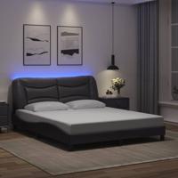 Bedframe met LED zonder matras "Hvar" grijs 160x200 cm