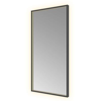 Hotbath &MORE Spiegel direct en indirect LED color changing spiegelverwarming met afstandsbediening Geborsteld zwart PVD SQU510MBP