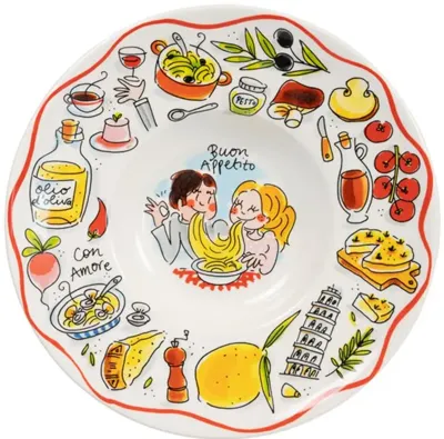 Blond Amsterdam diepbord aardewerk buon appetito 24x5cm multi