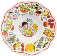 Blond Amsterdam diepbord aardewerk buon appetito 24x5cm multi