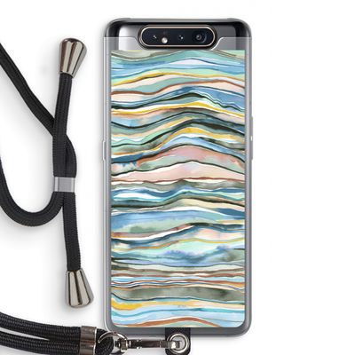 Watercolor Agate: Samsung Galaxy A80 Transparant Hoesje met koord