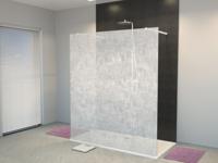 Balmani Modular inloopdouche met vrijstaande wand 160 x 200 cm linnen wit glas glanzend chroom profiel