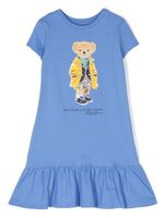 POLO RALPH LAUREN KIDS robe en coton à imprimé Teddy Bear - Bleu