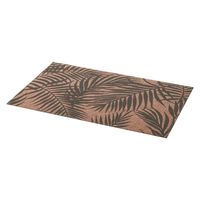 Rechthoekige placemat Palm grijs linnen mix 45 x 30 cm   - - thumbnail