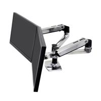 Ergotron LX Dual Arm Side by Side Desk Mount Monitor-tafelbeugel 2-voudig 38,1 cm (15) - 68,6 cm (27) Aluminium In hoogte verstelbaar, Draaibaar, Kantelbaar,