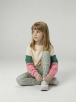 Gedrukte bloemen sport legging voor meisjes ecru