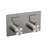 Brauer Brushed Edition - 2 weg - Inbouwthermostaat - Drukknoppen - In/afbouwdelen - RVS Geborsteld PVD