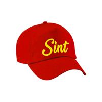 Sint verkleed pet - rood - voor volwassenen - rode baseball cap Sinterklaas
