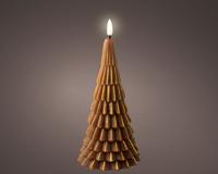 LED kaars d9.5h21.3 cm bruin/wwt kerst Lumineo - Lumineo