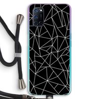 Geometrische lijnen wit: Oppo A92 Transparant Hoesje met koord