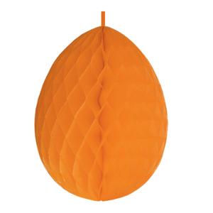 Paas decoratie ei van papier - oranje - 30 cm - brandvertragend crepepapier - Pasen