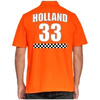 Oranje race poloshirt met nummer 33 - Holland / Nederland fan shirt voor heren - thumbnail