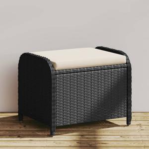 Tuinkruk met kussen 58x46x46 cm poly rattan zwart