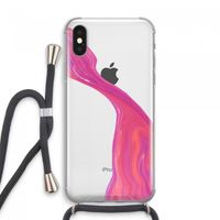 Paarse stroom: iPhone XS Max Transparant Hoesje met koord
