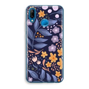 Flowers with blue leaves: Huawei P20 Lite Transparant Hoesje