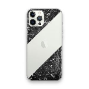 Zwart marmer: iPhone 12 Pro Max Transparant Hoesje