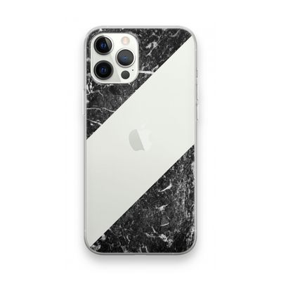 Zwart marmer: iPhone 12 Pro Max Transparant Hoesje