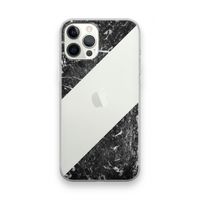 Zwart marmer: iPhone 12 Pro Max Transparant Hoesje