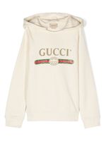 Gucci Kids hoodie à logo imprimé - Tons neutres - thumbnail