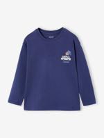 T-shirt met lange mouwen voor jongens leiblauw