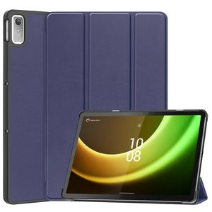 Basey Lenovo Tab P11 (2e Gen) Hoesje Kunstleer Hoes Case Cover -Donkerblauw