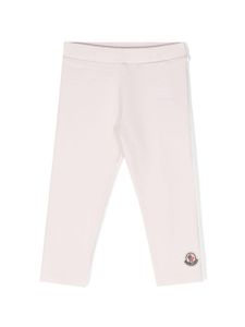 Moncler Enfant legging à patch logo - Rose