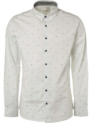 Shirt, l/sl, allover printed, stret chalk
