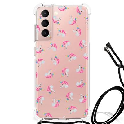 Doorzichtige Silicone Hoesje voor Samsung Galaxy S21 FE Unicorns