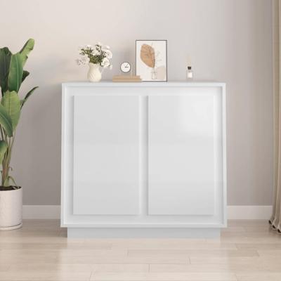 Dressoir 80x34x75 cm bewerkt hout hoogglans wit