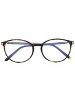 TOM FORD Eyewear lunettes de vue à monture ronde - Marron - thumbnail