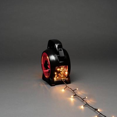 Konstsmide 3830-807 Lichtketting Buiten Energielabel: G (A - G) werkt op het lichtnet Aantal lampen 100 LED Barnsteen Verlichte lengte: 6.93 m Haspel