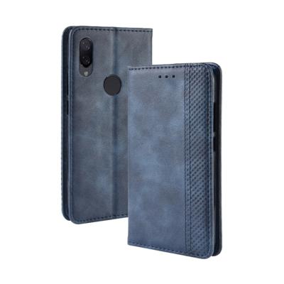 Magnetische Buckle retro Crazy Horse textuur horizontale Flip lederen case voor Xiaomi Redmi 7 met houder & kaartsleuven & fotolijstjes (blauw)