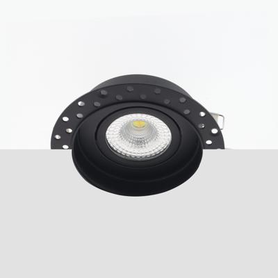 Bella Ondiepe LED inbouw 40mm trimless spot kantelbaar 7Watt rond ZWART IP65 dimbaar - dim to warm - interne driver