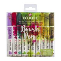 Brushpen Talens Ecoline set botanisch blister ÃƒÆ' 10 stuks assorti