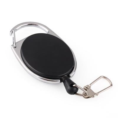 2 stuks intrekbare pull badge Reel zink legering ABS ID Lanyard naam tag Card badge sleutelhanger keten clips